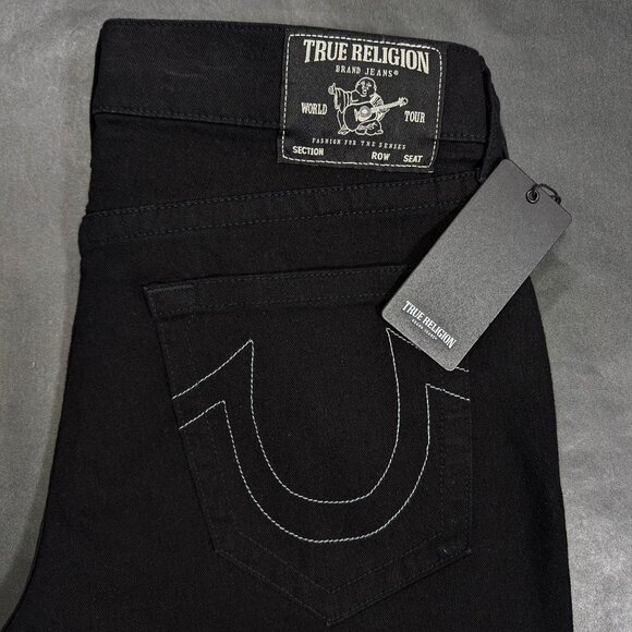 $149 True Religion Men`s Geno Relaxed Slim Jenas Size 34x32 Body Rinse Black NF - Picture 1 of 10